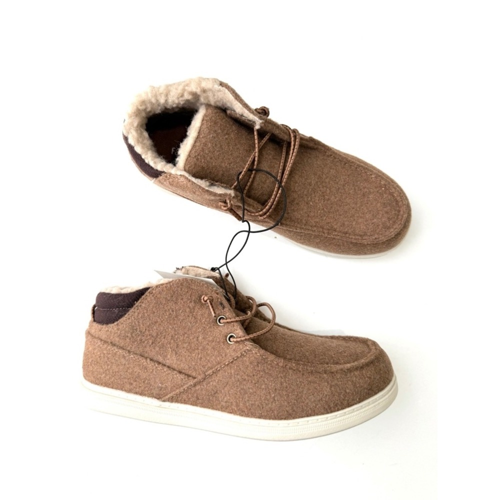 FALLS CREEK New $30 Boys 4 Wayne Brown Shearling High Top Sneaker Boots BoxFC1